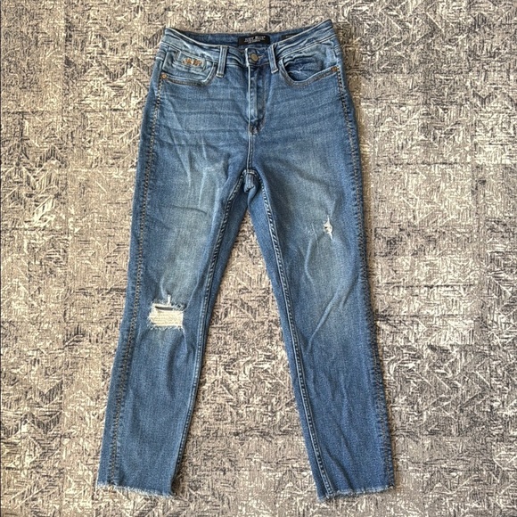 Judy Blue Blue Denim Jeans - Size 27 / 5 Boyfriend fit “Howdy” - Picture 4 of 11